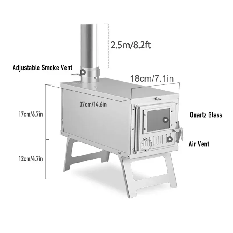 キャンプテントストーブ折りたたみ薪ストーブステンレス鋼屋外ホットテントヒーターポータブル薪ストーブ