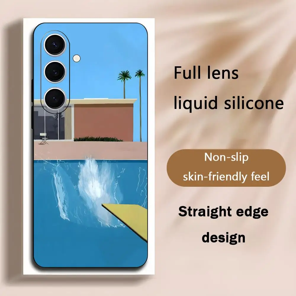 Famous Art Draw David Hockney Phone Case For Samsung Galaxy S25 S24 S23 S22 S21 S20 Plus Ultra Note20 Soft Black