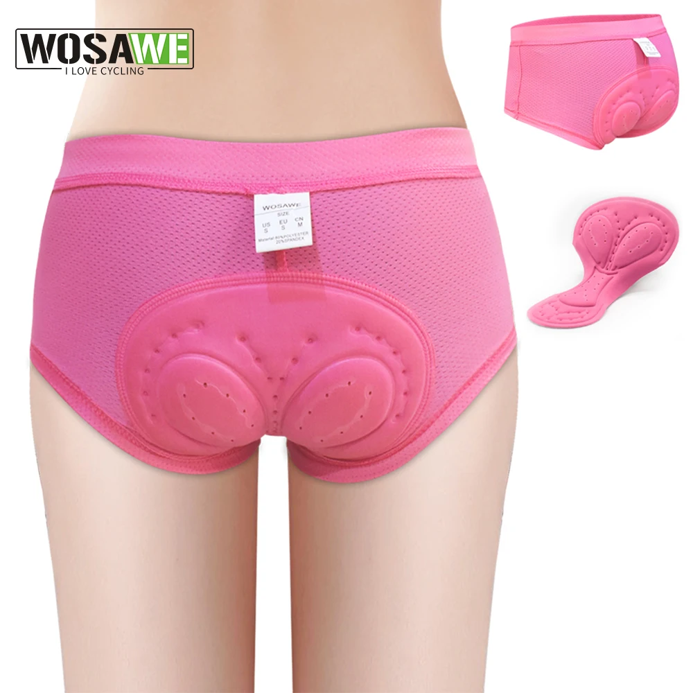 WOSAWE-Short de cyclisme pour femme, sous-vêtement respirant rembourré en gel 3D, vélo de route VTT, short d\'équitation de descente, S-2XL rose