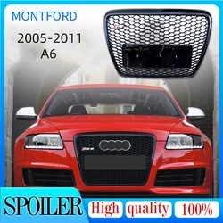 For Audi A6/S6 C6 2005 2006 2007 2008 2009 2010 2011 Car Front Bumper Grille Centre Panel Styling Upper Grill (For RS6 style)