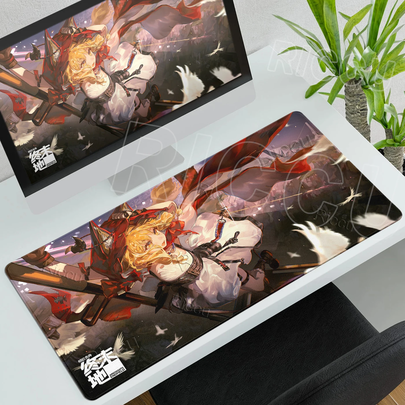 Mousepads Arknights Endfield Rossi Style XXL Large Cute Anime Character Pattern Keyboard Rubber Pads Gamer Keyboard Non-slip Rug