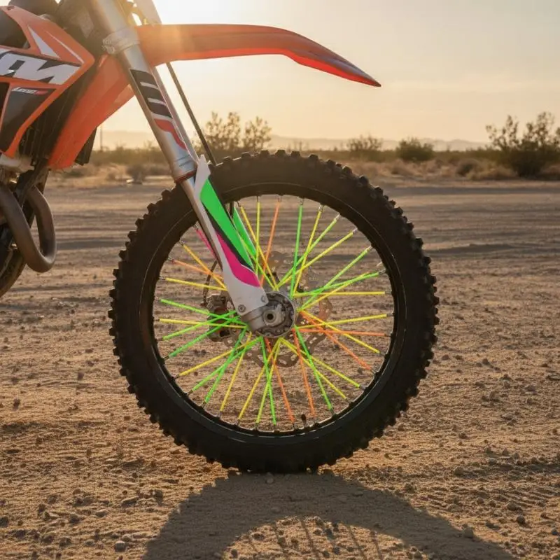 72PCS Universal Dirt Bike Spoke Wraps Multicolor Scratch Resistant Motorcycle Wheel Rim Spoke Covers for Off-road Use