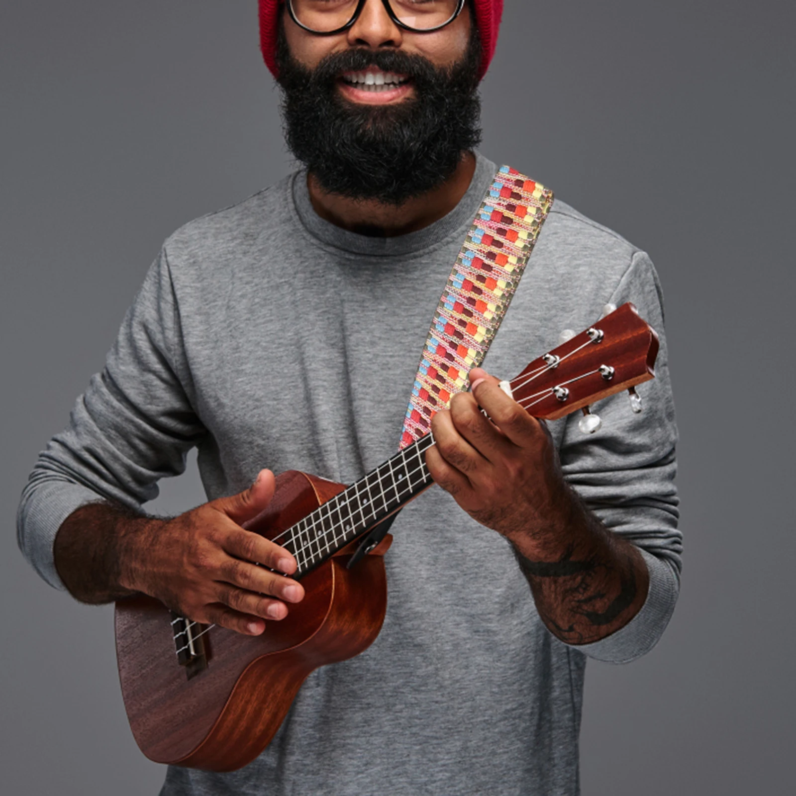 

Ukulele Strap Hanger Adjustable Shoulder Kid Neck Brace Straps for Hawaiian Waist Belt