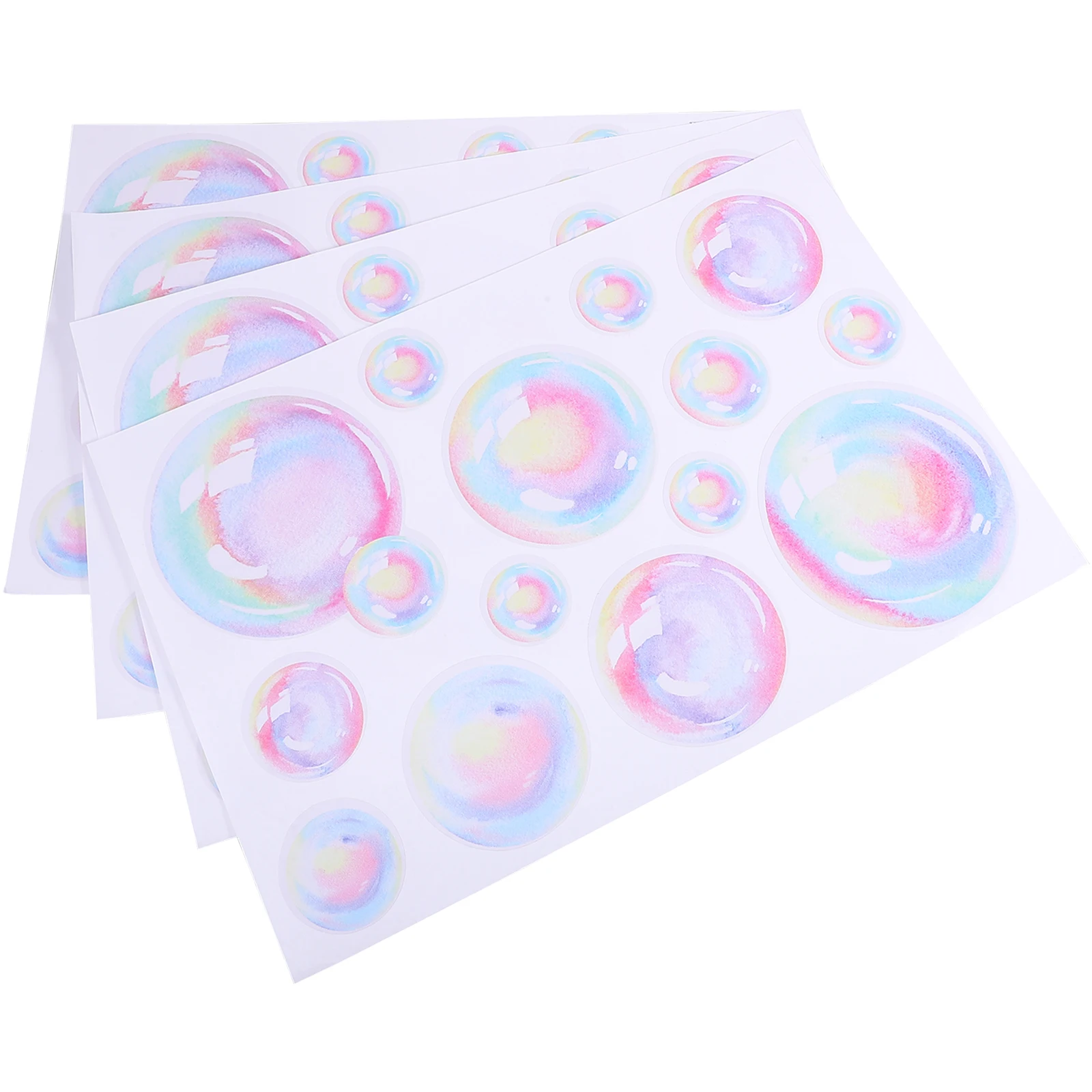 

4 Sheets Bubble Wall Decals Watercolor Round Dot Bubble Stickers Decorative Wall Decorations for Bedroom Bathroom Living Room