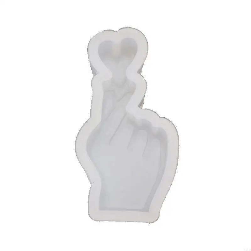 

Y5LB Love Heart Hand Posture Mould Epoxy Resin Silicone Mold Soap Cake Jewelry Making