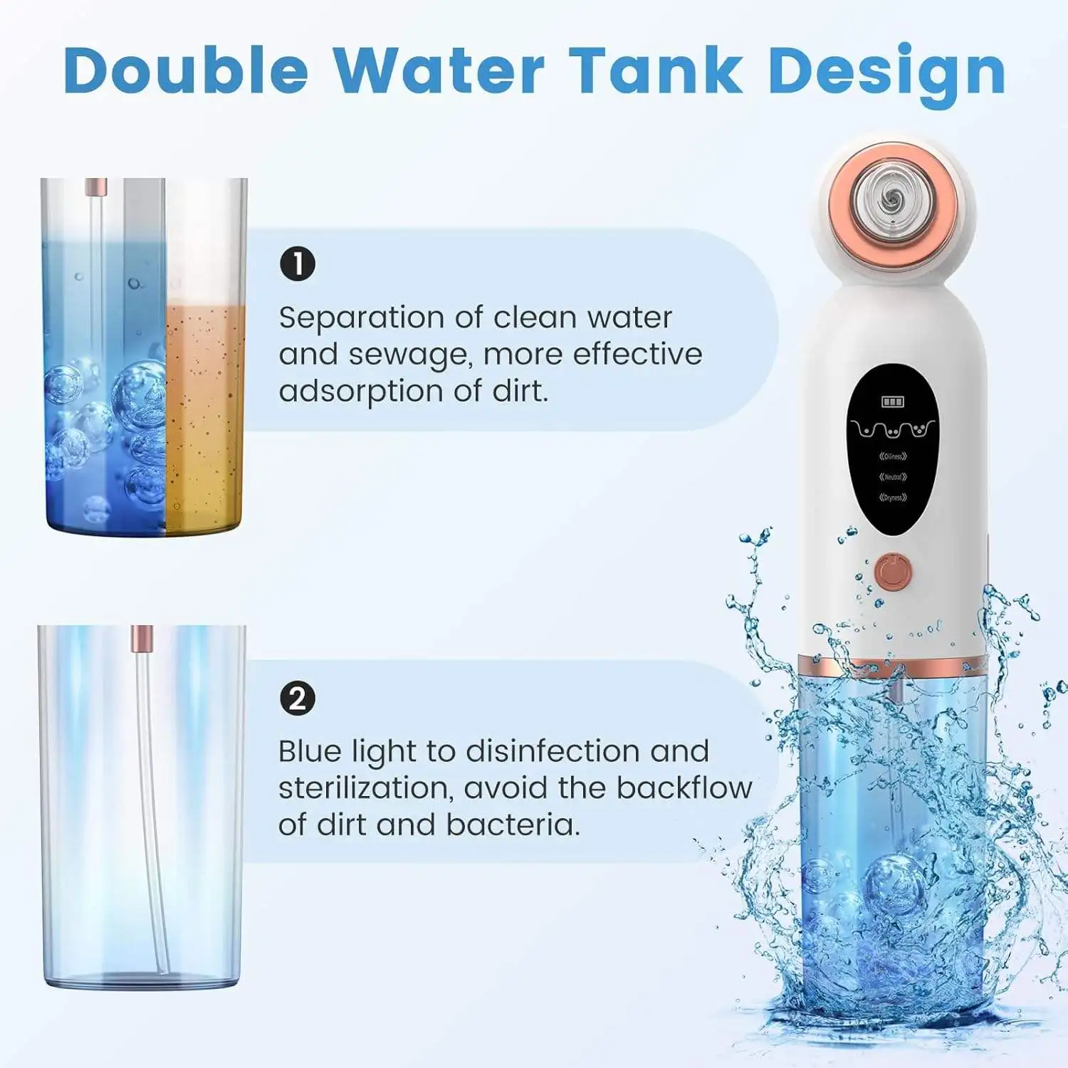 Elektrischer Mitesser-Entferner mit 6 Sonden, Poren-Vakuum-Extraktionswerkzeug, kleine Blase, Hautpflege-Instrument, Entfernung von Whitehead-Akne