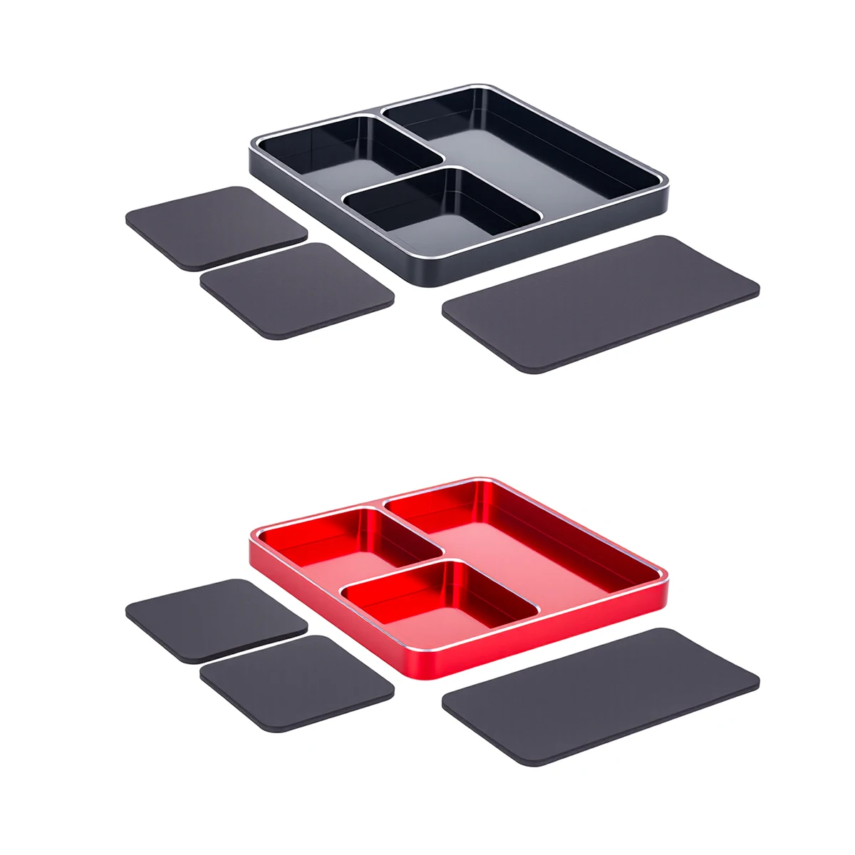 CNC Aluminum Screw Tray with Removable Magnetic Sheet | 98x98x10mm Organizer for RC Models, Cars, Boats