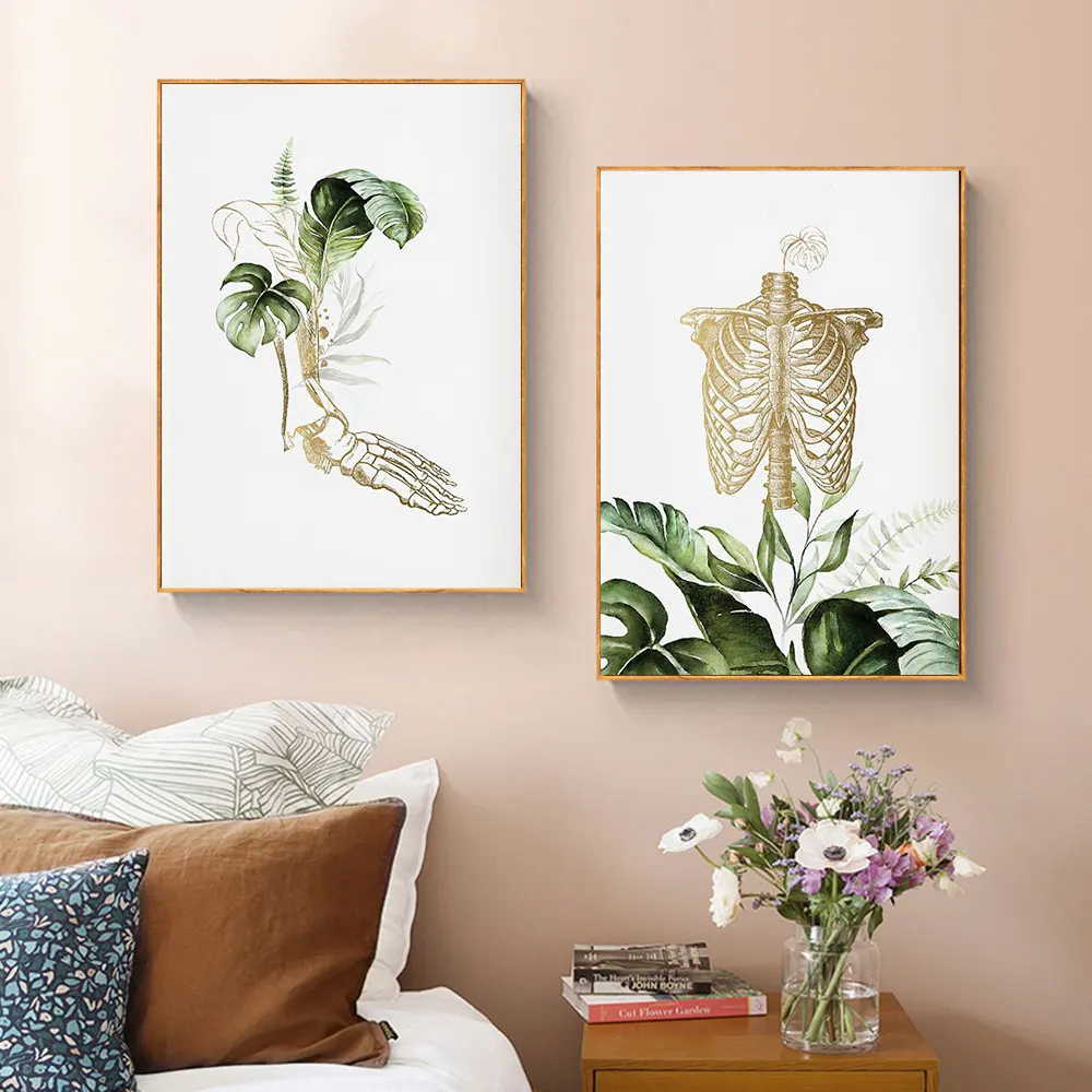 Chiropractic Skeleton Human Anatomy Wall Canvas Painting Medical Posters Print Pictures For Hospital Clinic Chiropractic Clinic