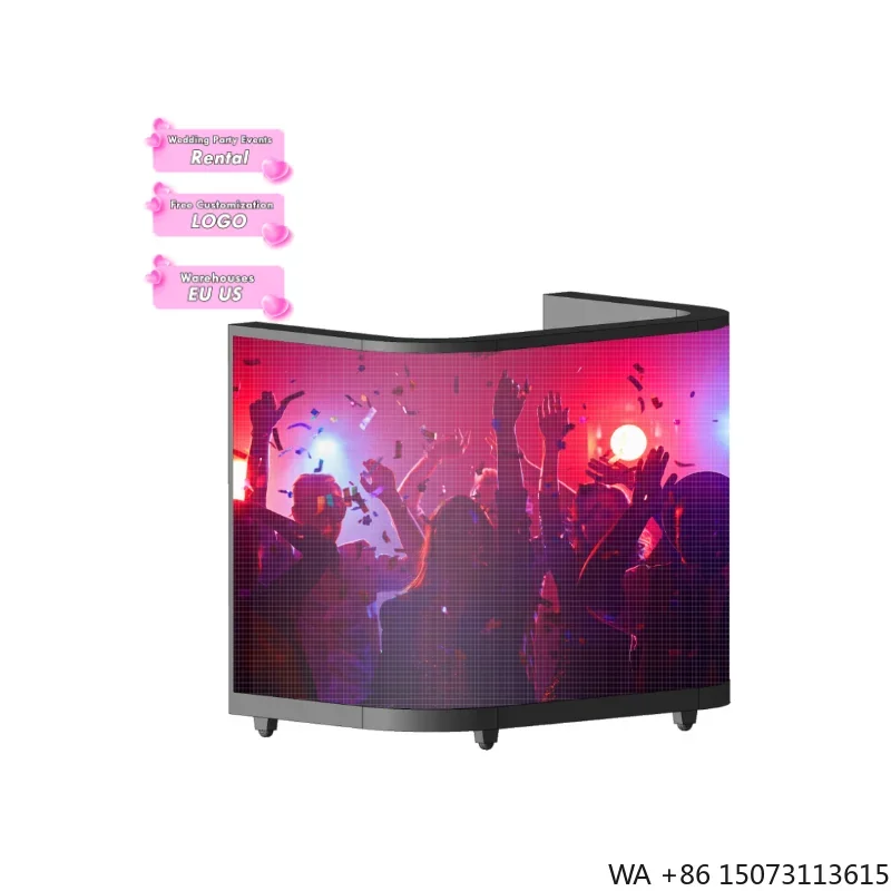 Pantalla LED Curva GOB P2.5 Popular para DJ, Festivales de Música, Bares y Cabinas con Estuche de Transporte, Almacén en EE. UU.