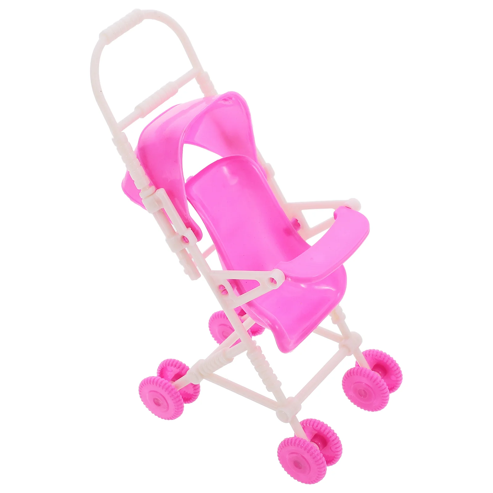 

Stroller Mini Toys Pushchair Dining Pink Plastic Play Game House Accessories