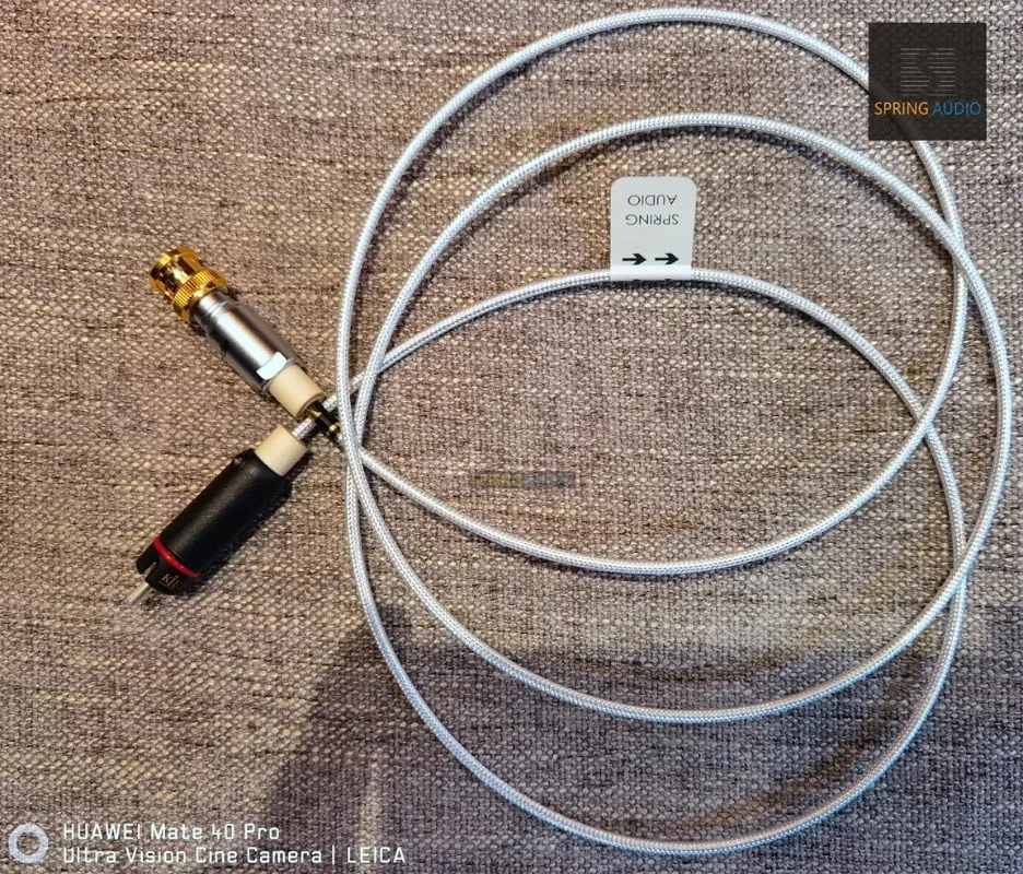 American single crystal silver audio coaxial cable, BNC port 75 ohm digital cable can be converted to RCA