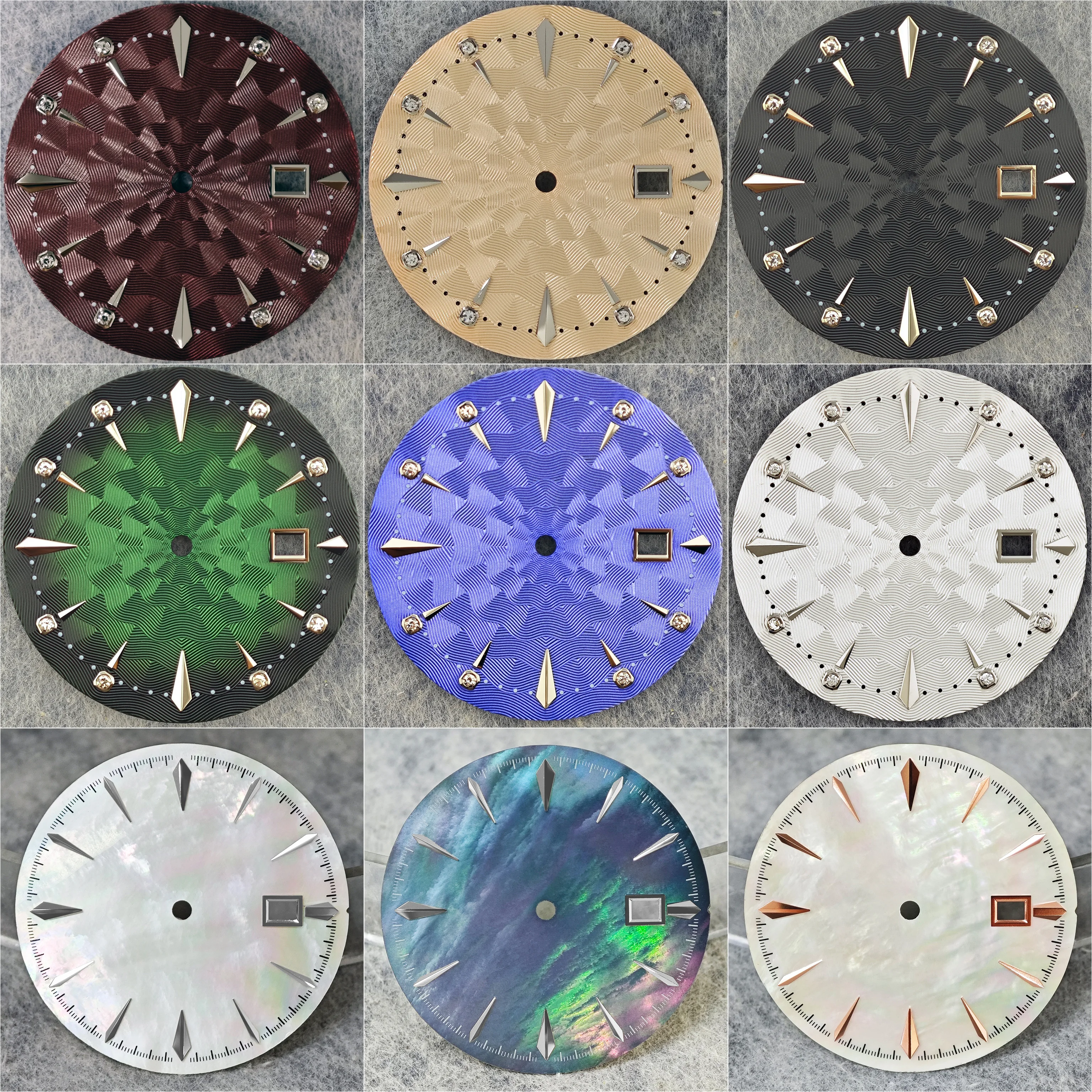 Cadran NH35 Cadran exquis et de haute qualité de 35 mm avec une variété d'options de couleurs adapté aux montres pour hommes avec le mouvement NH35