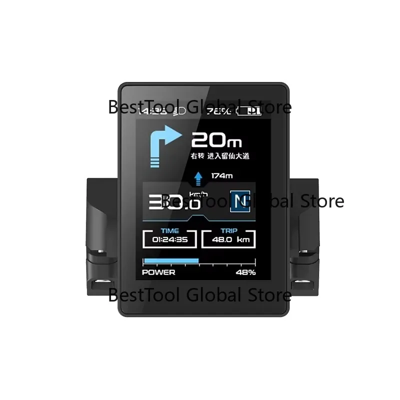 Waterproof LCD Bicycle Speedometer Wireless Bike Odometer EBike Gauge With Riding Navigation & APP Sync