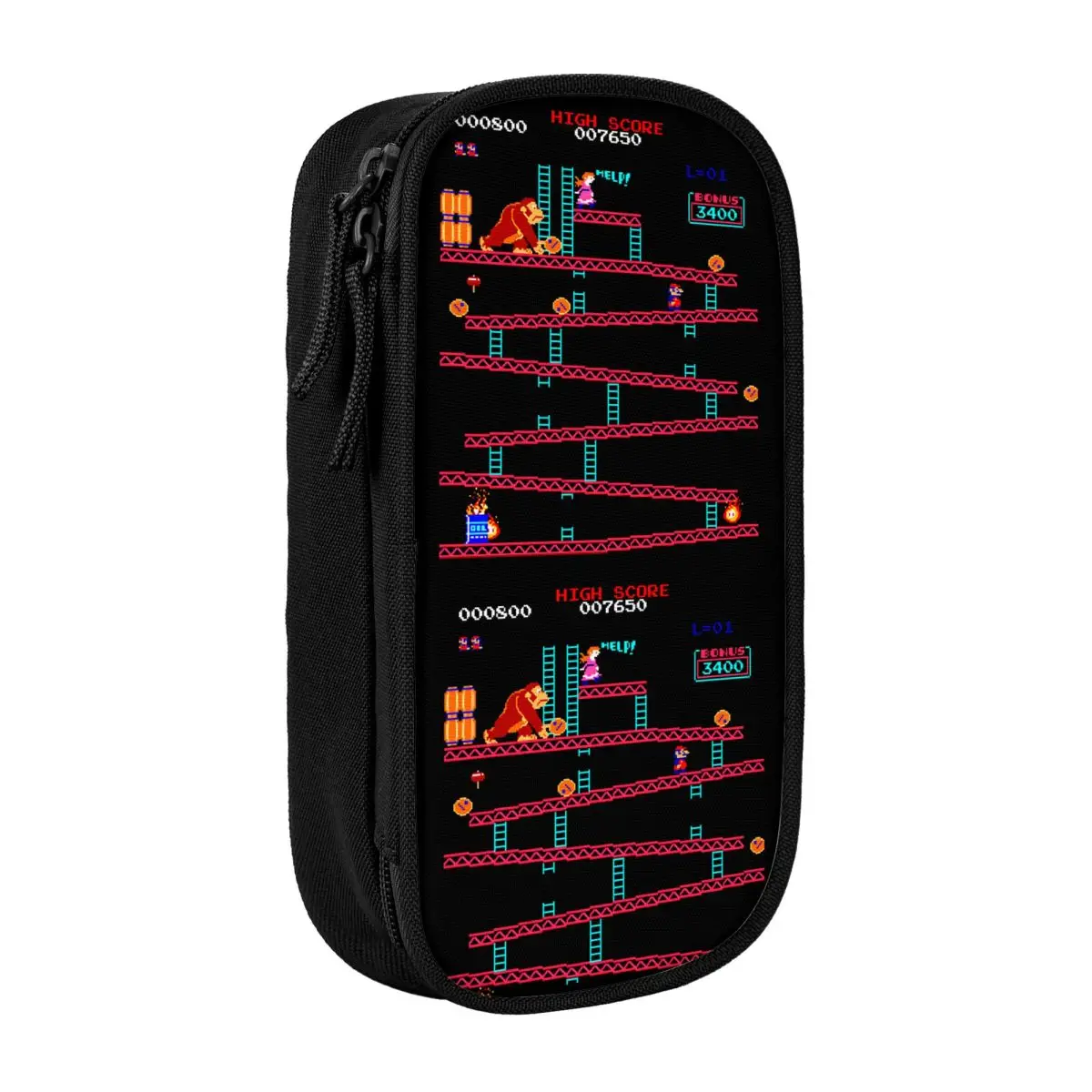 Donkey Kong estuche para lápices de juegos Arcade para niñas y niños, bolsa de bolígrafo electrónico de almacenamiento grande, caja de accesorios escolares