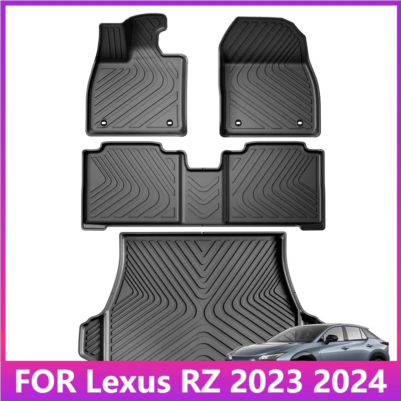 

Коврики для Lexus RZ300 RZ450 2023 2024 TPE 3D Автомобильные коврики для багажника Коврик для багажника Всепогодная водонепроницаемая черная
