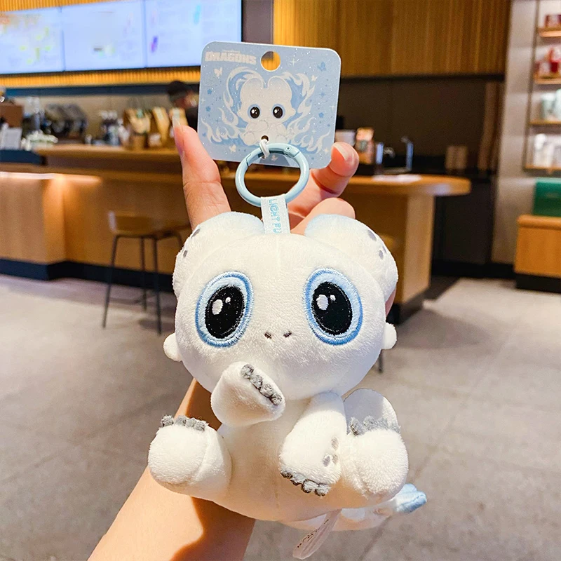 귀여운 흑백 날아다니는 용 플러시 인형 백팩 펜던트 만화 애니메이션 봉제 인형 키체인 어린이 생일 선물