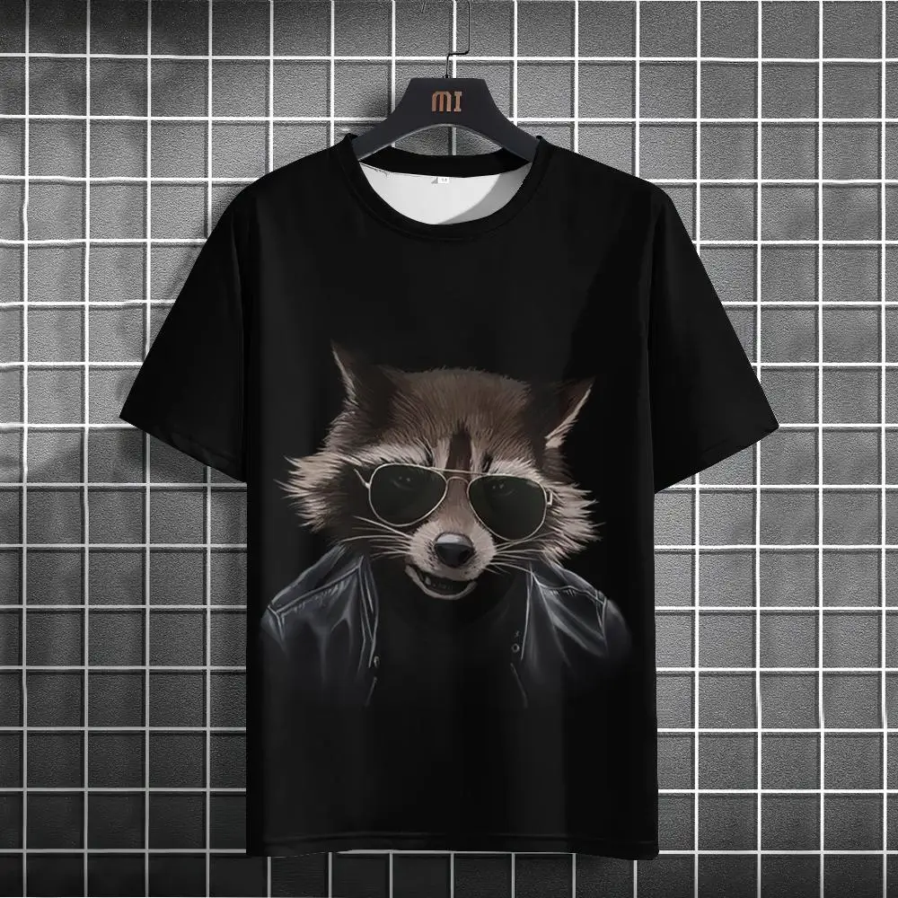 

Funny Animal Raccoon T-Shirt 3d Print Summer Men's T-Shirt Casual Short Sleeve Oversized T Shirts Fashion Tee Tops Men Clothing