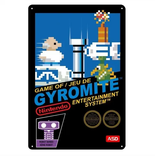 Gyromite Nes Retro Video Game Metal Poster Tin Sign 20*30cm-aluminum