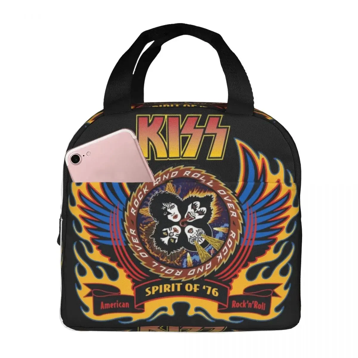 Rock Band Catman Insulated Lunch Bags High Capacity Kiss Reusable Cooler Bag Lunch Box Tote Office Outdoor Food Bag