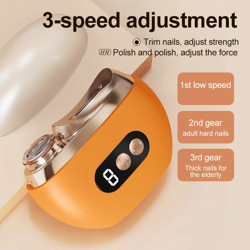Automatic Rechargeable Electric Nail Clipper Portable Safety Nail Grinder Polisher Household Manicure Tool For Elderly Seniors
