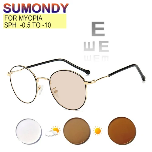 Gafas graduadas miopía-0,5 a-10 hombres mujeres marco de aleación anteojos miopes bloqueo de luz azul o fotocromático UF112