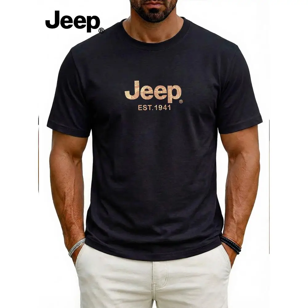 

Мужская спортивная футболка Jeep, дышащая, высококачественная, удобная футболка с коротким рукавом