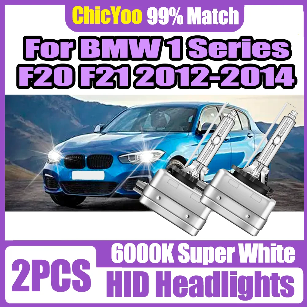 

2 шт. автомобильных передних фар Canbus D1S HID Xenon, лампы для фар 20000LM 35W, светодиодные фары 6000K для BMW 1 серии F20 F21 2012-2014