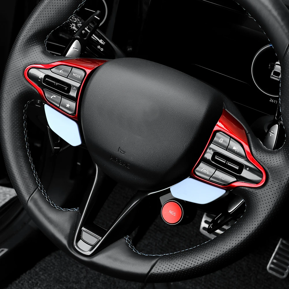 Car Decoration Car Steering Wheel Button Frame For Hyundai Veloster JS N i30 N 2019-2023 Car Styling Upgrade Modify A Car