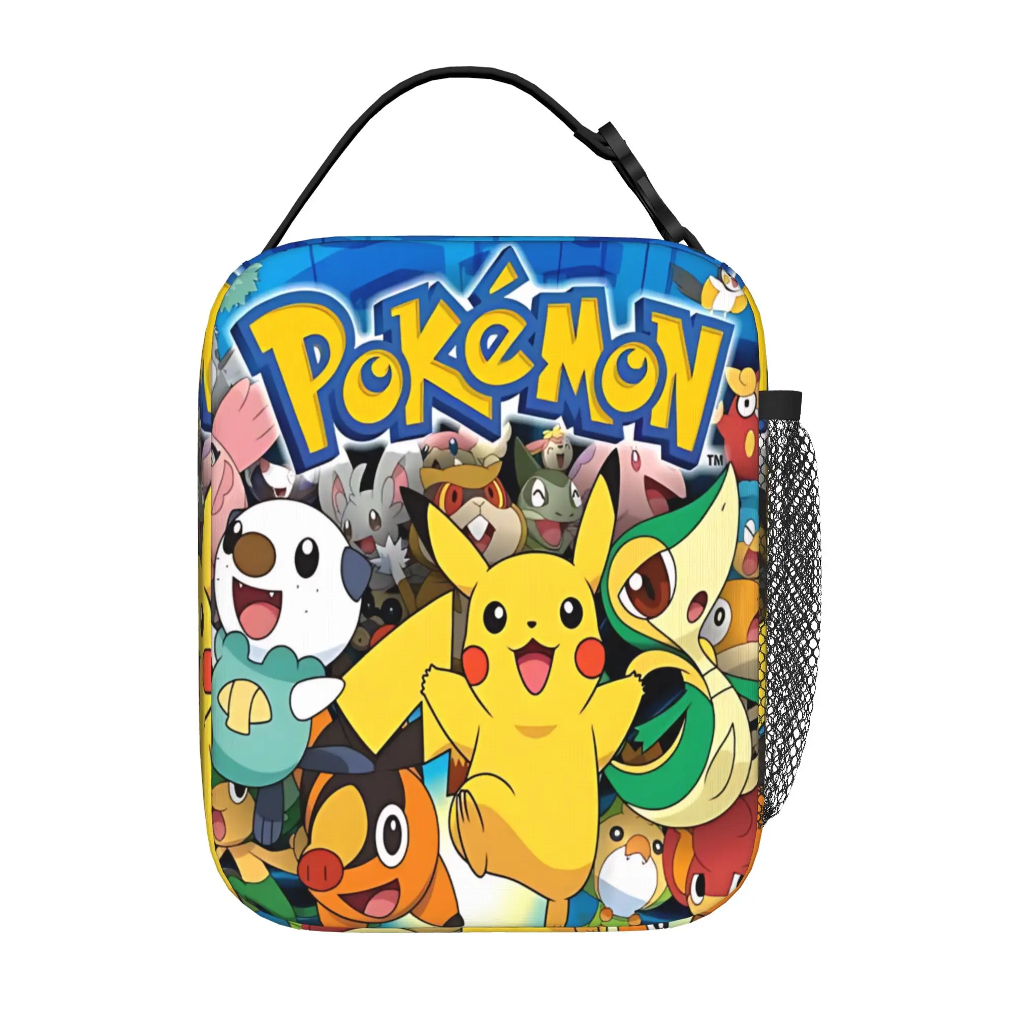 Cartoon Pokemon Theme Insulated Lunch Bag Ice Pack Rice Bag  bolsa Student Bento Lunch Handbag Insulation