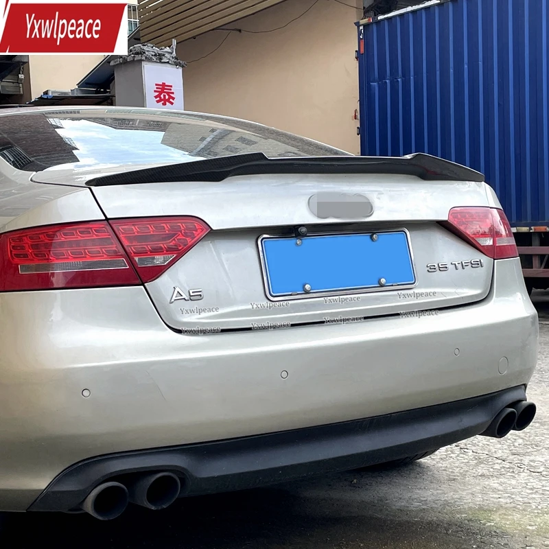 Real Carbon Fiber Material Trunk Lip Spoiler Wing For Audi A5 B8 2008 2009 2010 11 12 13 2014 2015 2016 Sportback Coupe 2-Doors