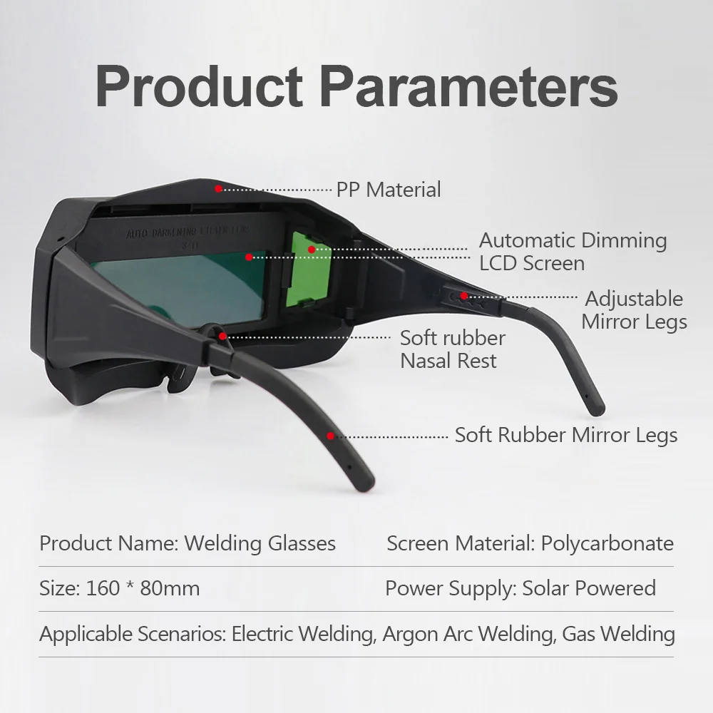 1pc Welding Glasses, Automatic Darkening Glasses For TIG MIG MMA, Professional Weld Glasses Goggles, Welding Equipment