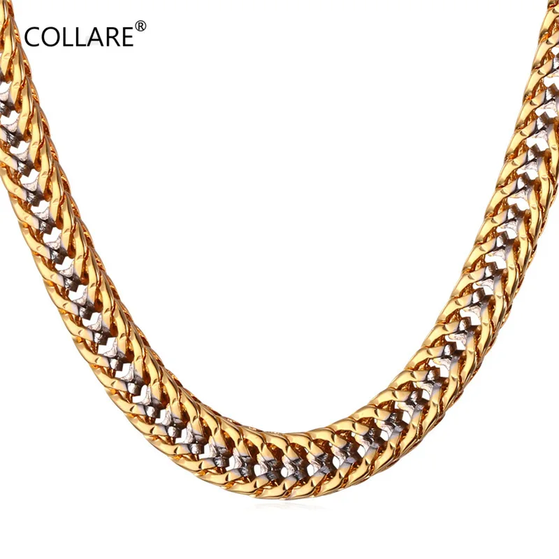 ChainsPro Franco Chain Necklace Men Gold Color New 55 CM Two Tone Chain For Men Jewelry African N155