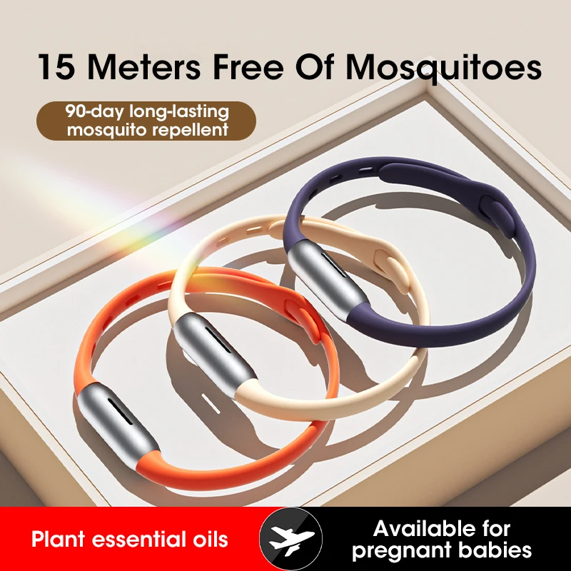 Pulsera Repelente de Mosquitos para Niños y Adultos, con Aceite Esencial de Plantas Naturales, No Tóxica, para Deportes al Aire Libre, Viajes, Protección para la Muñeca