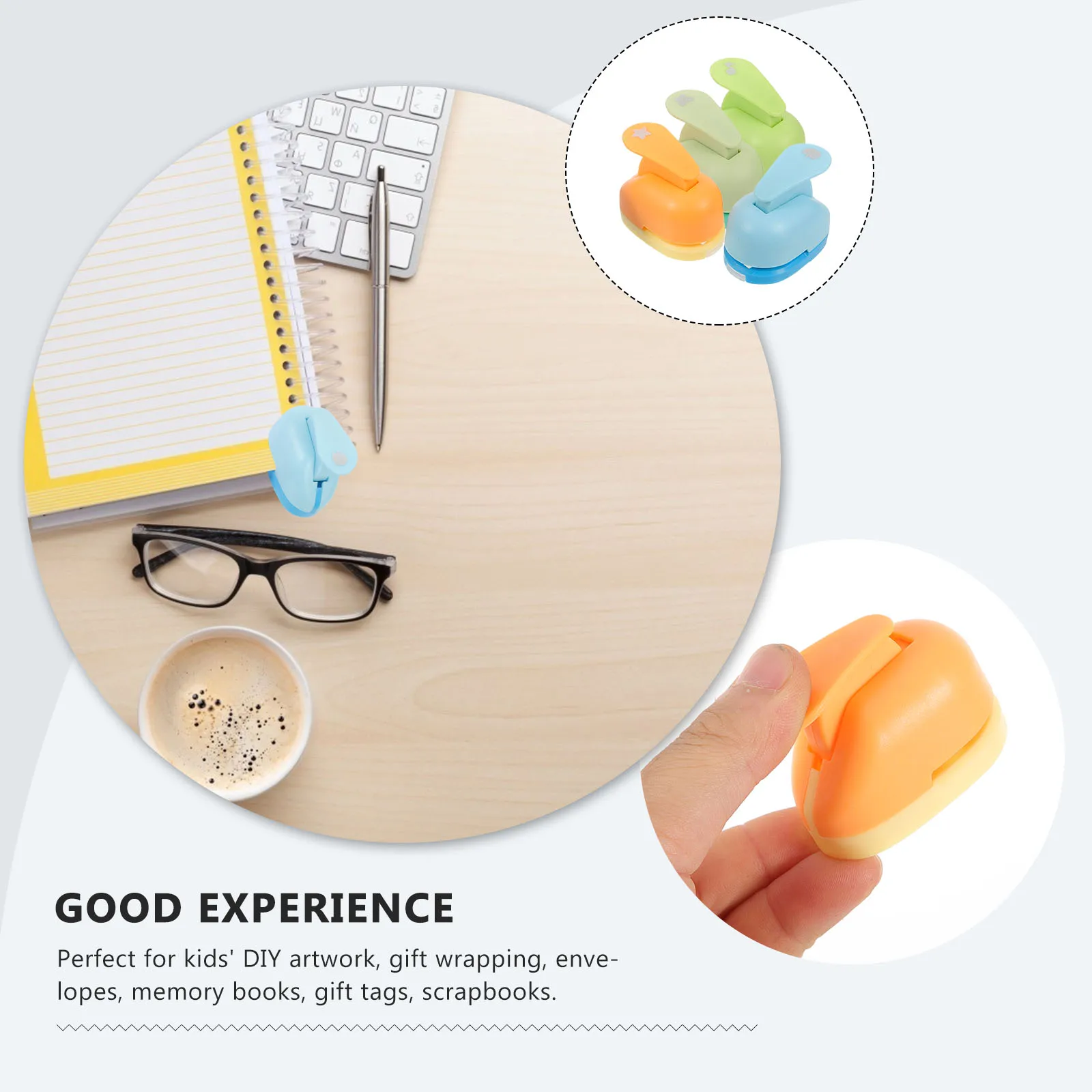 

4 Pcs Embossor Set Paper Punches for Crafting Decorative Hole Card Making Scrapbook