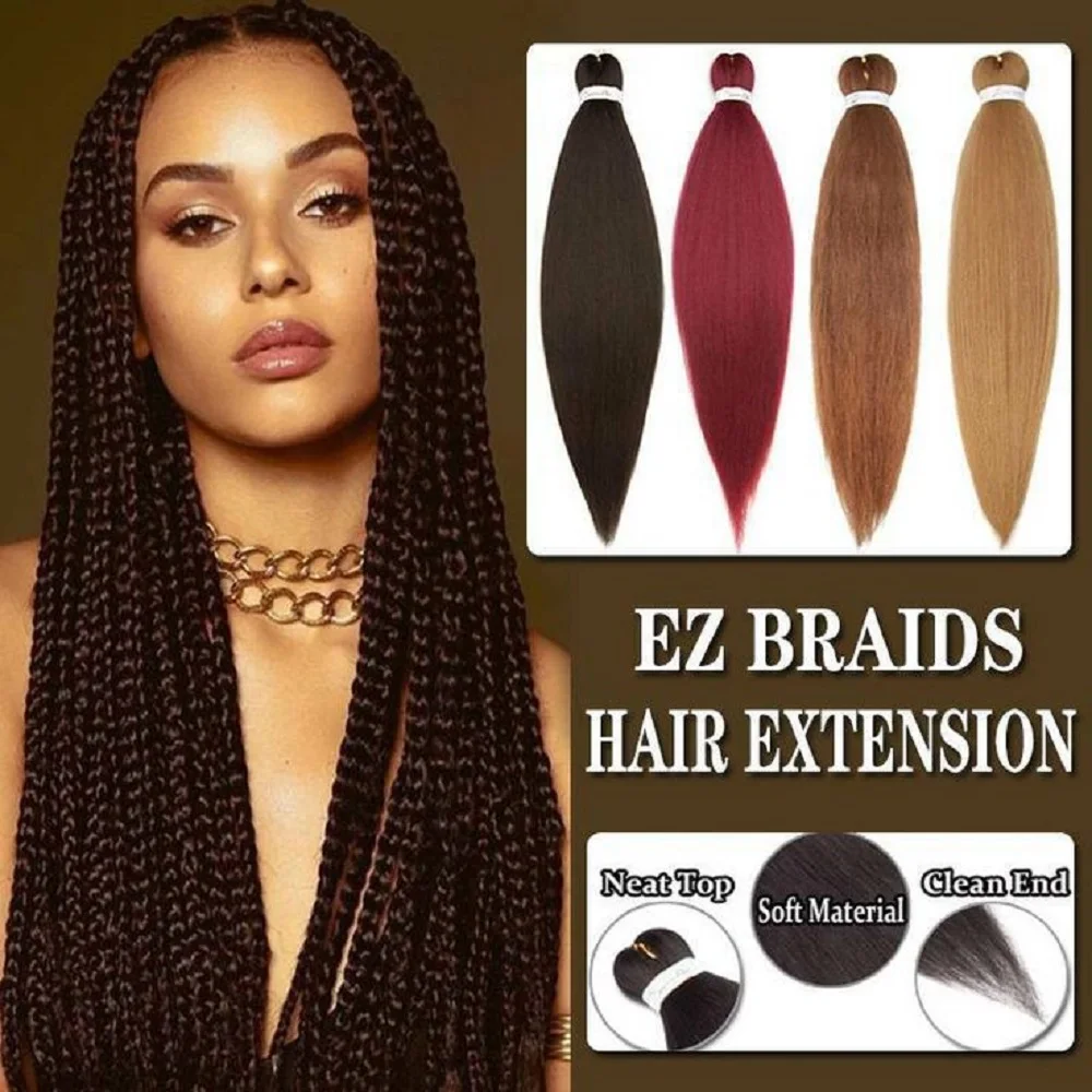 BLACK STAR Pre Stretched Natural Easy Twist Braids EZ Braiding Hair 26 Inches Hot Water Setting Professional Synthetic Extension