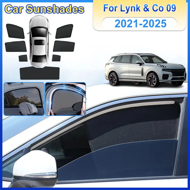 

For Lynk & Co 09 Accessories Nordcross 001 2021-2025 Magnetic Sunshades Window Coverages Mesh Visors Sun Shields Car Accessories