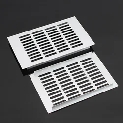 150mm Length Silver Aluminum Alloy Rectangular Air Vent Cover,Louvered Ventilation Grille For Wardrobe Shoe Cabinet Closet