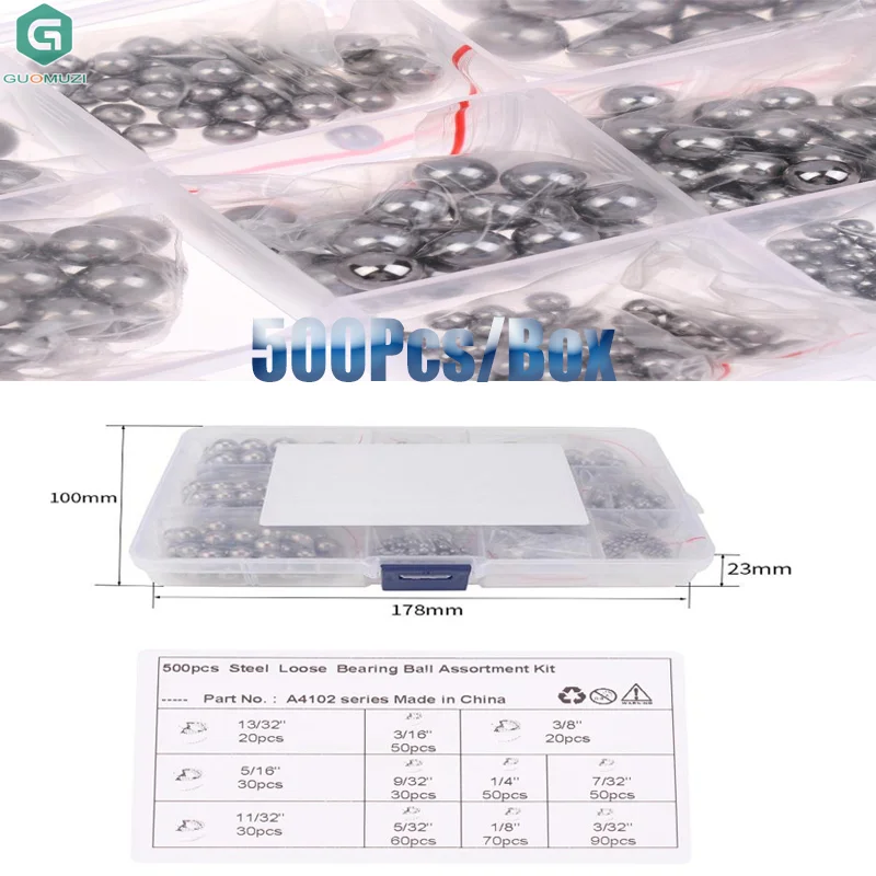 

500Pcs/Box Silver Bicycle Carbon Steel Loose Beads Ball Bearing For Bottom Bracket Hub Headset Use MTB Road Bike Accessories