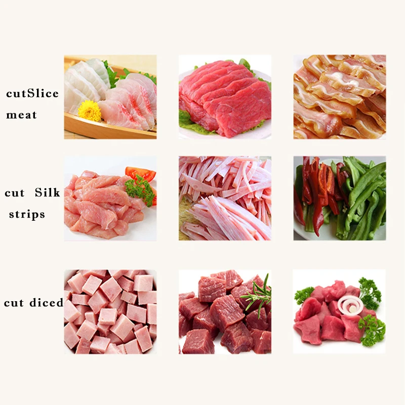 220V Electric Slicer Meat Cutter Machine Commercial Stainless Steel Meat Slicer Vegetable Cutting Machine Shredded Diced