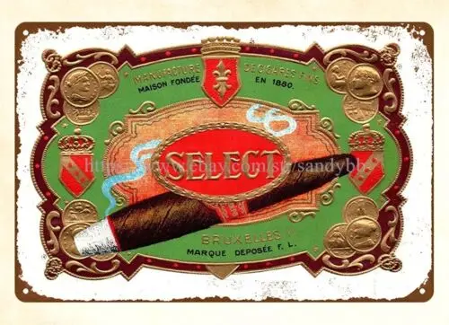 Select Bruxelles II Cigar Tobacco Smoke Shop metal tin sign wall artwork sale sign