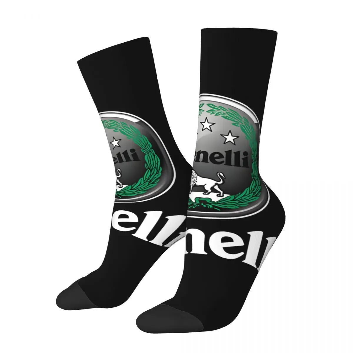 

Crazy compression Circular Sock for Men Harajuku Benelli Seamless Pattern Crew Sock Casual