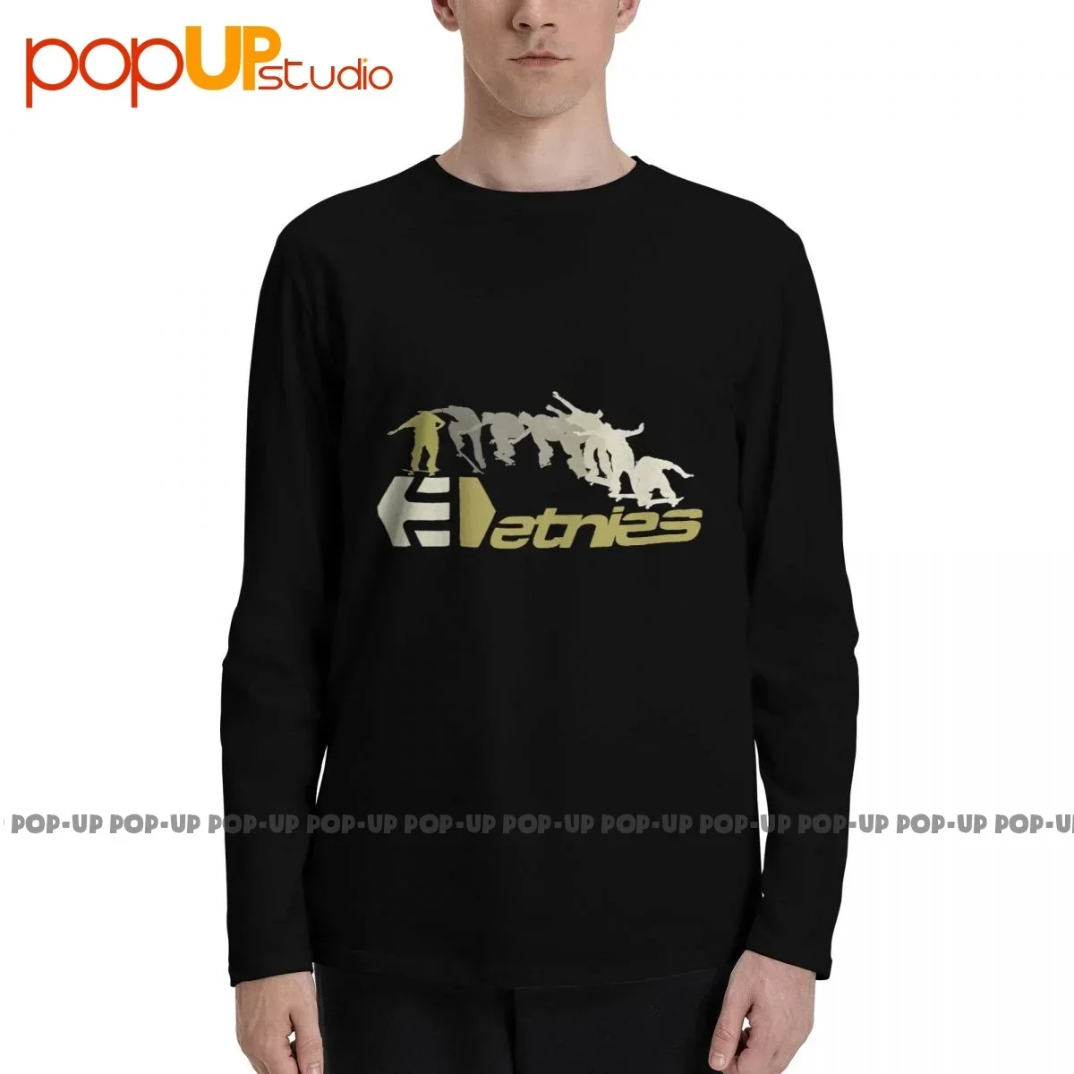 Etnies Skateboarding Skate Long Sleeve T-Shirts T-shirt Tee Rare Daily Classic High Quality