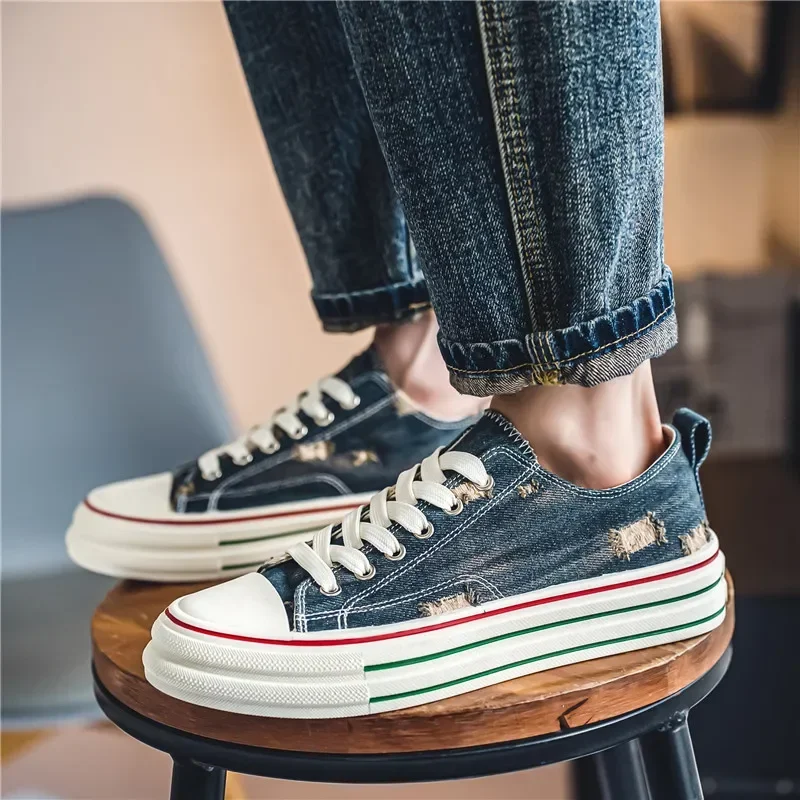 2024 레트로 미니멀리스트 다용도 로우탑 신발, 두꺼운 밑창, 통기성 보드 신발, 스트리트 니치 플랫 바닥