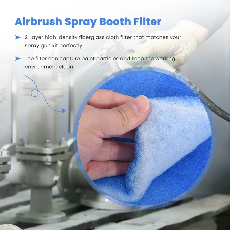 ●Airbrush Hobby Airbrush Booth Filter Set, Fiberglass Booth Replace Filter Compatible for Master, 2 Pieces