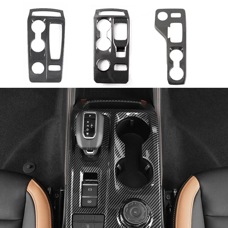 

Fit For Ford Ranger T9 2023 2024 Carbon Fiber Car Center Console Gear Shift Panel Cover Trim Interior Decoration Accessories