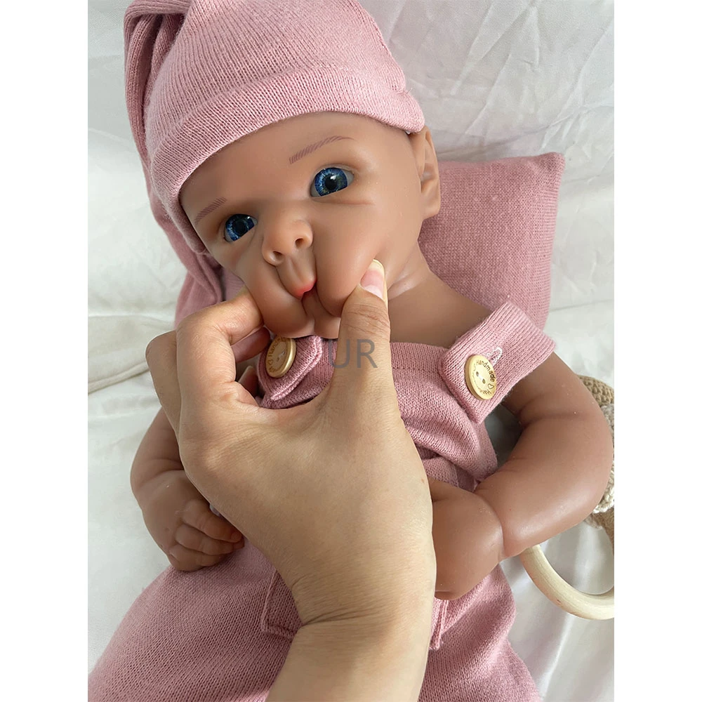 19Inch Full Body Soft Silicone Reborn Baby Girl Bettie Realistic Features Hand-Painted Newborn Doll for Collectors Kids Toy