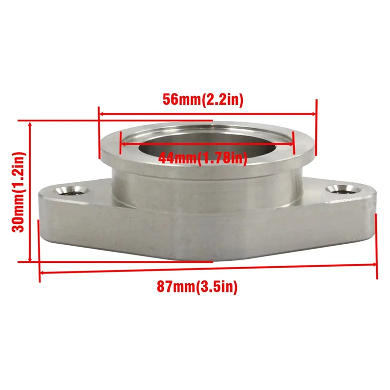 AB61-Stainless Steel 38Mm MVS V Band Wastegate Flange Adapter Kit For Turbocharger 2 Bolt Turbo Manifold Car Accessories