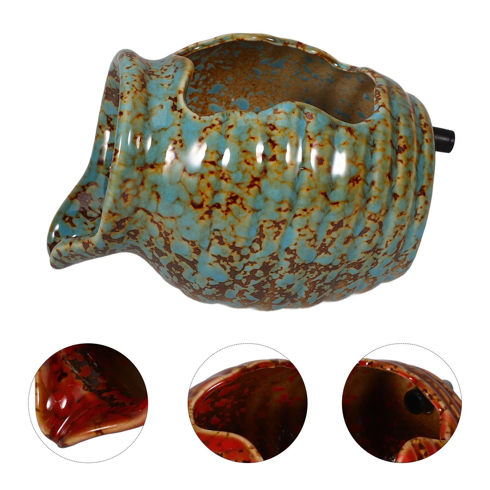 

Ceramic Water Circulation Fountain Pot Durable Landscape Jar Outdoor Indoor Decorative Waterfall Relaxing Decor