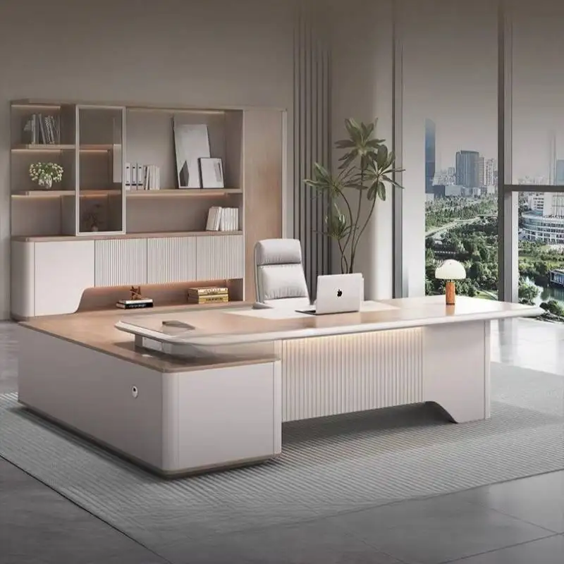 Setup Decoration Office Desk Computer Equipment Solid Wood Office Desk Workstation Accessories Mesa Escritorio Estudio Furniture