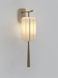 New Chinese Retro Handmade Lantern Art Wall Lamps Cloth Lampshade Living Room Study Classical Decoration Bedroom LED Wall Lights